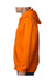 Bayside BA900 Mens USA Made Full Zip Hooded Sweatshirt Hoodie Bright Orange Model Side