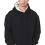 Bayside Mens Thermal Lined Hooded Sweatshirt Hoodie - Black