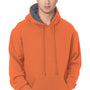 Bayside Mens Thermal Lined Hooded Sweatshirt Hoodie - Bright Orange/Dark Grey