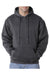 Bayside BA960 Mens USA Made Hooded Sweatshirt Hoodie w/ Pouch Pocket Heather Charcoal Grey Model Front