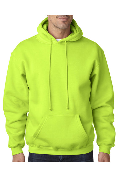 Bayside BA960 Mens USA Made Hooded Sweatshirt Hoodie Lime Green Model Front