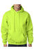 Bayside BA960 Mens USA Made Hooded Sweatshirt Hoodie w/ Pouch Pocket Lime Green Model Front