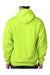 Bayside BA960 Mens USA Made Hooded Sweatshirt Hoodie w/ Pouch Pocket Lime Green Model Back