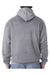 Bayside BA960 Mens USA Made Hooded Sweatshirt Hoodie w/ Pouch Pocket Dark Ash Grey Model Back