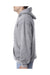 Bayside BA960 Mens USA Made Hooded Sweatshirt Hoodie w/ Pouch Pocket Dark Ash Grey Model Side
