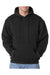Bayside BA960 Mens USA Made Hooded Sweatshirt Hoodie w/ Pouch Pocket Black Model Front