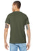 Bella + Canvas BC3001/3001 Mens Jersey Short Sleeve Crewneck T-Shirt Army Green Model Back