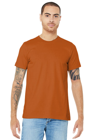 Bella + Canvas BC3001/3001C Mens Jersey Short Sleeve Crewneck T-Shirt Autumn Orange Model Front