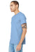 Bella + Canvas BC3001/3001 Mens Jersey Short Sleeve Crewneck T-Shirt Baby Blue Model 3Q