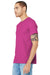 Bella + Canvas BC3001/3001C Mens Jersey Short Sleeve Crewneck T-Shirt Berry Pink Model 3Q