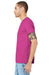 Bella + Canvas BC3001/3001 Mens Jersey Short Sleeve Crewneck T-Shirt Berry Pink Model Side