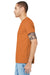 Bella + Canvas BC3001/3001 Mens Jersey Short Sleeve Crewneck T-Shirt Burnt Orange Model Side