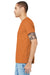 Bella + Canvas BC3001/3001C Mens Jersey Short Sleeve Crewneck T-Shirt Burnt Orange Model Side