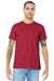 Bella + Canvas BC3001/3001 Mens Jersey Short Sleeve Crewneck T-Shirt Cardinal Red Model Front