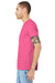Bella + Canvas BC3001/3001 Mens Jersey Short Sleeve Crewneck T-Shirt Charity Pink Model Side