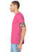 Bella + Canvas BC3001/3001C Mens Jersey Short Sleeve Crewneck T-Shirt Charity Pink Model Side