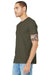 Bella + Canvas BC3001/3001C Mens Jersey Short Sleeve Crewneck T-Shirt Dark Olive Green Model 3Q