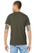 Bella + Canvas BC3001/3001 Mens Jersey Short Sleeve Crewneck T-Shirt Dark Olive Green Model Back
