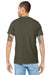 Bella + Canvas BC3001/3001C Mens Jersey Short Sleeve Crewneck T-Shirt Dark Olive Green Model Back