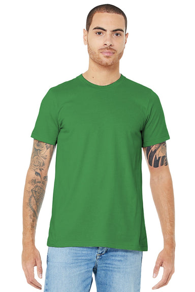 Bella + Canvas BC3001/3001 Mens Jersey Short Sleeve Crewneck T-Shirt Leaf Green Model Front