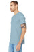 Bella + Canvas BC3001/3001 Mens Jersey Short Sleeve Crewneck T-Shirt Light Blue Model 3Q