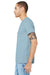 Bella + Canvas BC3001/3001 Mens Jersey Short Sleeve Crewneck T-Shirt Light Blue Model Side
