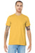 Bella + Canvas BC3001/3001 Mens Jersey Short Sleeve Crewneck T-Shirt Maize Yellow Model Front