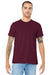 Bella + Canvas BC3001/3001 Mens Jersey Short Sleeve Crewneck T-Shirt Maroon Model Front