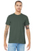 Bella + Canvas BC3001/3001 Mens Jersey Short Sleeve Crewneck T-Shirt Military Green Model Front