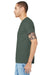 Bella + Canvas BC3001/3001 Mens Jersey Short Sleeve Crewneck T-Shirt Military Green Model Side