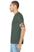 Bella + Canvas BC3001/3001C Mens Jersey Short Sleeve Crewneck T-Shirt Military Green Model Side