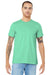 Bella + Canvas BC3001/3001 Mens Jersey Short Sleeve Crewneck T-Shirt Mint Green Model Front