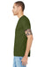 Bella + Canvas BC3001/3001 Mens Jersey Short Sleeve Crewneck T-Shirt Olive Green Model Side