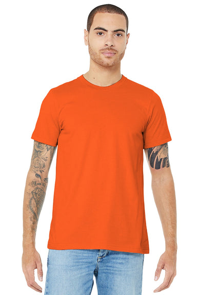 Bella + Canvas BC3001/3001 Mens Jersey Short Sleeve Crewneck T-Shirt Orange Model Front