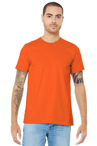 Bella + Canvas BC3001/3001C Mens Jersey Short Sleeve Crewneck T-Shirt Orange Model Front