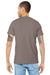 Bella + Canvas BC3001/3001 Mens Jersey Short Sleeve Crewneck T-Shirt Pebble Brown Model Back