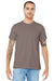 Bella + Canvas BC3001/3001 Mens Jersey Short Sleeve Crewneck T-Shirt Pebble Brown Model Front