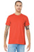 Bella + Canvas BC3001/3001 Mens Jersey Short Sleeve Crewneck T-Shirt Poppy Orange Model Front