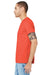 Bella + Canvas BC3001/3001 Mens Jersey Short Sleeve Crewneck T-Shirt Poppy Orange Model Side