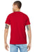 Bella + Canvas BC3001/3001C Mens Jersey Short Sleeve Crewneck T-Shirt Red Model Back