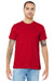 Bella + Canvas BC3001/3001 Mens Jersey Short Sleeve Crewneck T-Shirt Red Model Front