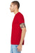 Bella + Canvas BC3001/3001 Mens Jersey Short Sleeve Crewneck T-Shirt Red Model Side
