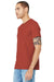 Bella + Canvas BC3001/3001C Mens Jersey Short Sleeve Crewneck T-Shirt Rust Red Model 3Q