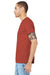 Bella + Canvas BC3001/3001 Mens Jersey Short Sleeve Crewneck T-Shirt Rust Red Model Side
