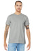 Bella + Canvas BC3001/3001 Mens Jersey Short Sleeve Crewneck T-Shirt Silver Grey Model Front