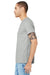 Bella + Canvas BC3001/3001C Mens Jersey Short Sleeve Crewneck T-Shirt Silver Grey Model Side