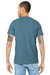 Bella + Canvas BC3001/3001 Mens Jersey Short Sleeve Crewneck T-Shirt Steel Blue Model Back