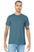 Bella + Canvas BC3001/3001 Mens Jersey Short Sleeve Crewneck T-Shirt Steel Blue Model Front