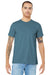 Bella + Canvas BC3001/3001C Mens Jersey Short Sleeve Crewneck T-Shirt Steel Blue Model Front