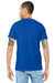 Bella + Canvas BC3001/3001C Mens Jersey Short Sleeve Crewneck T-Shirt True Royal Blue Model Back